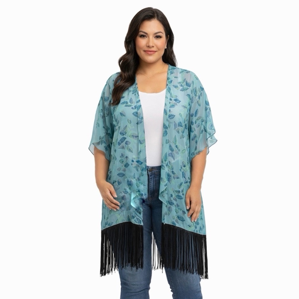 [LuLaRoe] Blue Fringe Kimono